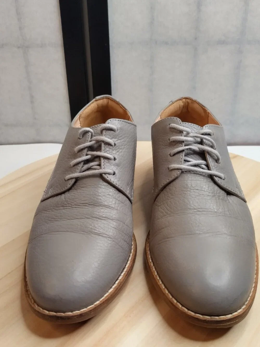Clarks Netley Bloom Leather Gray Oxfords Women US 6.5M